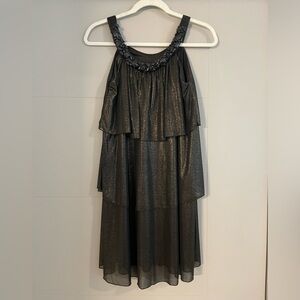 Tiered Metallic Shimmer Dress